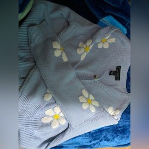 Women’s Flowery Cardigan Winter Sweater